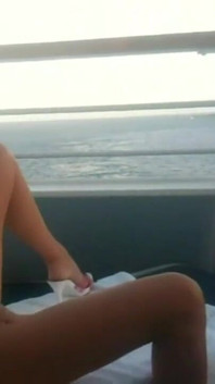 Toying Myself on Cruise Balcony Being Watched From Above