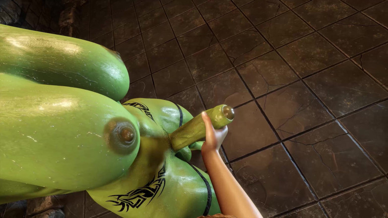 FutaPornoWorkshop: Futanari Orc BDSM Deep Throat Blowjob.