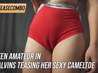 Teasecombo 4K: Teen Amateur In Calvins Teasing Her Sexy Cameltoe