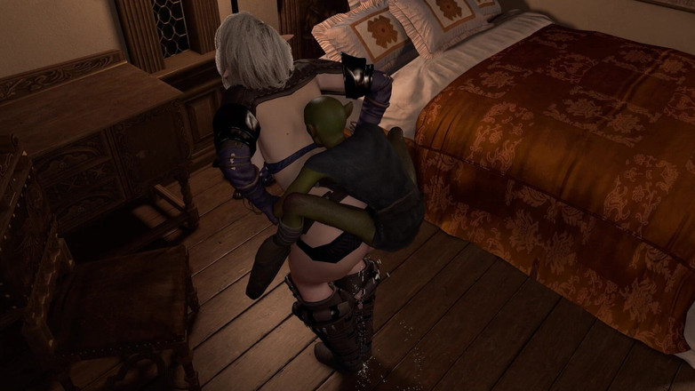 Wraith ward: Goblin mengongkek pantat tebal elf berdiri