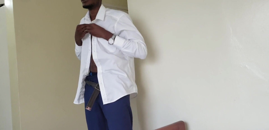 Only_dawi: Hot Gay Boss Teen Wanking His Dick Before Leaving the...