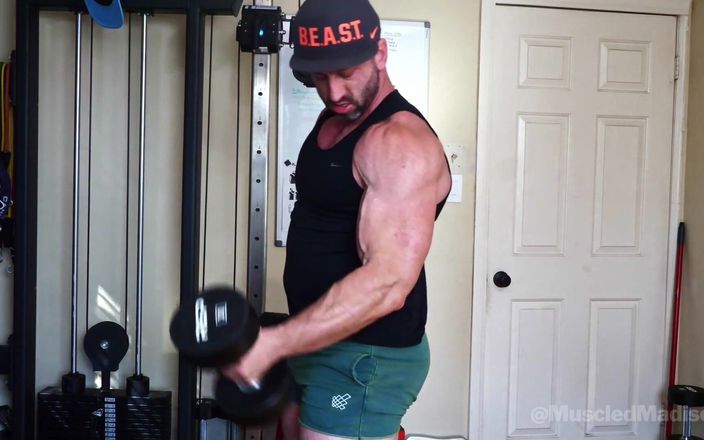 Muscled Madison: Madison Pumps Biceps and Jerks Out a Load on the...