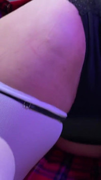 POV Big Mistress Ass Facesitting and Foot Gagging in Short Skirt and White Stockings