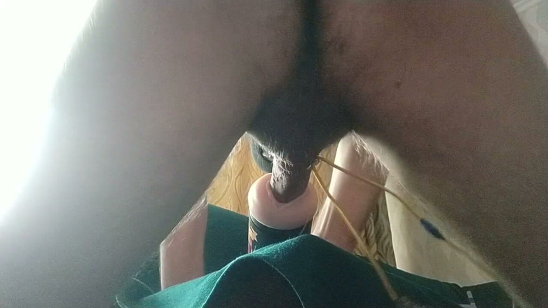 Hot guy solo: Horny gay rough fucking fake electric pussy, moaning and cumming...