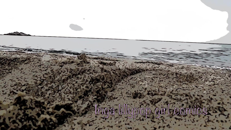 Inga lillypop girl comics: Din styvsyster onanerar på stranden