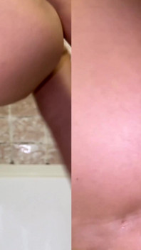Sperm Drain 6. Blonde Lets Cum Out of Her Ass in Portion. Shower Solo!