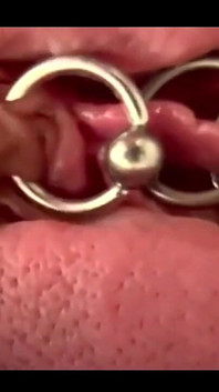 Extreme Close Up Rubbing My Pierced Clit by MakeUp Brush and Huge Orgasm make me completely Wet my Pussy
