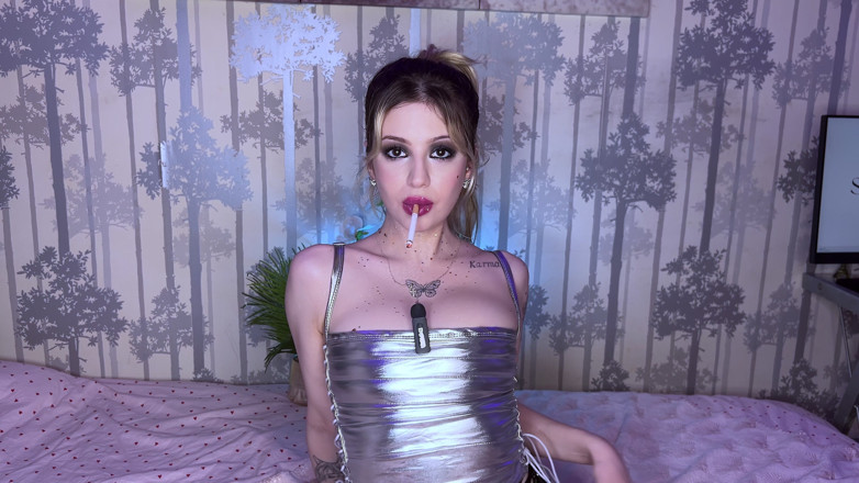 Stellafatale: Smoking Two 100s Cigarettes - in Full Latex
