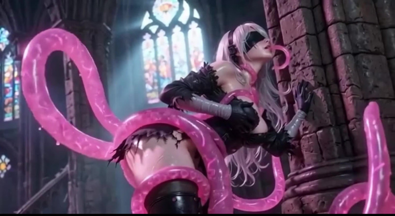 Ianimedia: 2b Nier Automata Covered in Thick Pink Slime - Ahegao Compilation