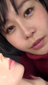 Tomoka Akari Drools and Spits on a Mannequin, with Close-ups of Her Huge Tongue