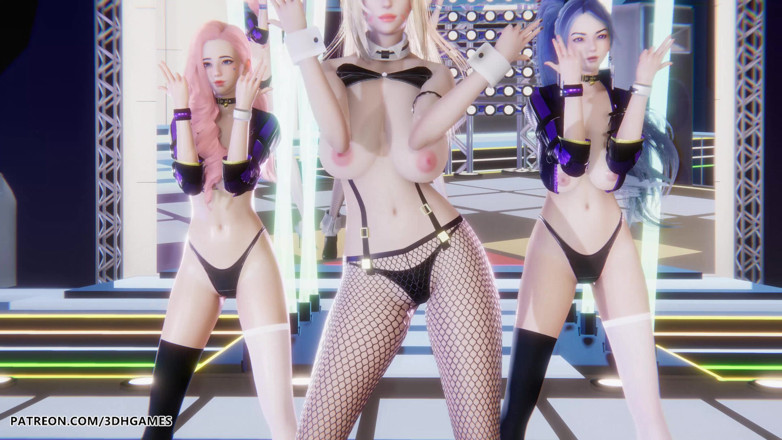 3D-Hentai Games: Red Velvet - Russian Roulette Ahri Evelynn Akali Sexy Striptease League...