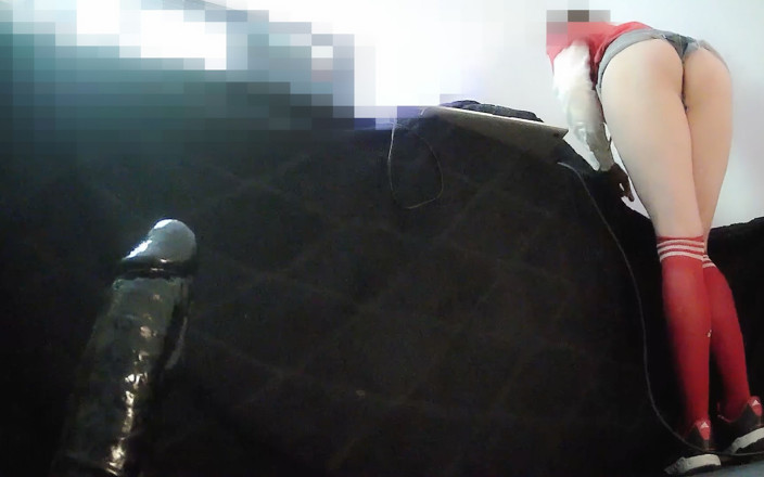 Seoul Sat: Blonde Sissy Seoul Training with Bbd Dildo Dressed Sporty