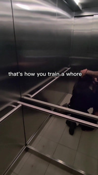 Shy Girl Gets Convinced in Elevator to Swallow a Stranger's Cum