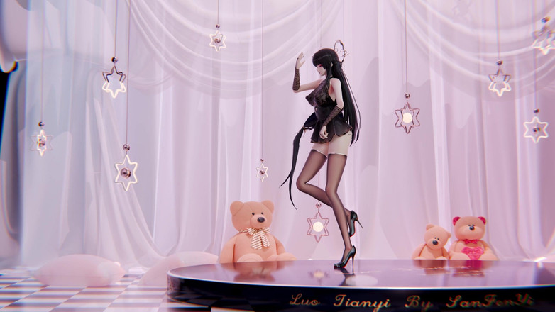 MikuMotion: [mmd] butik promiňte mi oplzlé hlášky; Striptýz; černé hedvábí; Vodní sprej