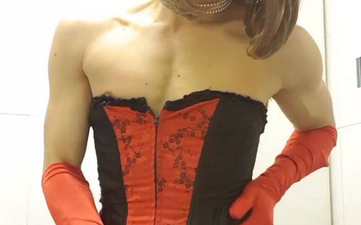 Jessica XD: Kinky Brunette showing off her pussy xxx Black Red Corset,...