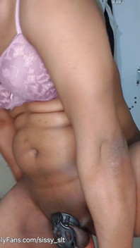 Caged Shemale Getting Fucked by Dildo