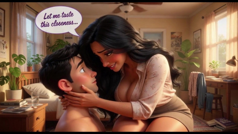 My night collection: Mujer madura con curvas sorprende a un hombre masturbándose y...