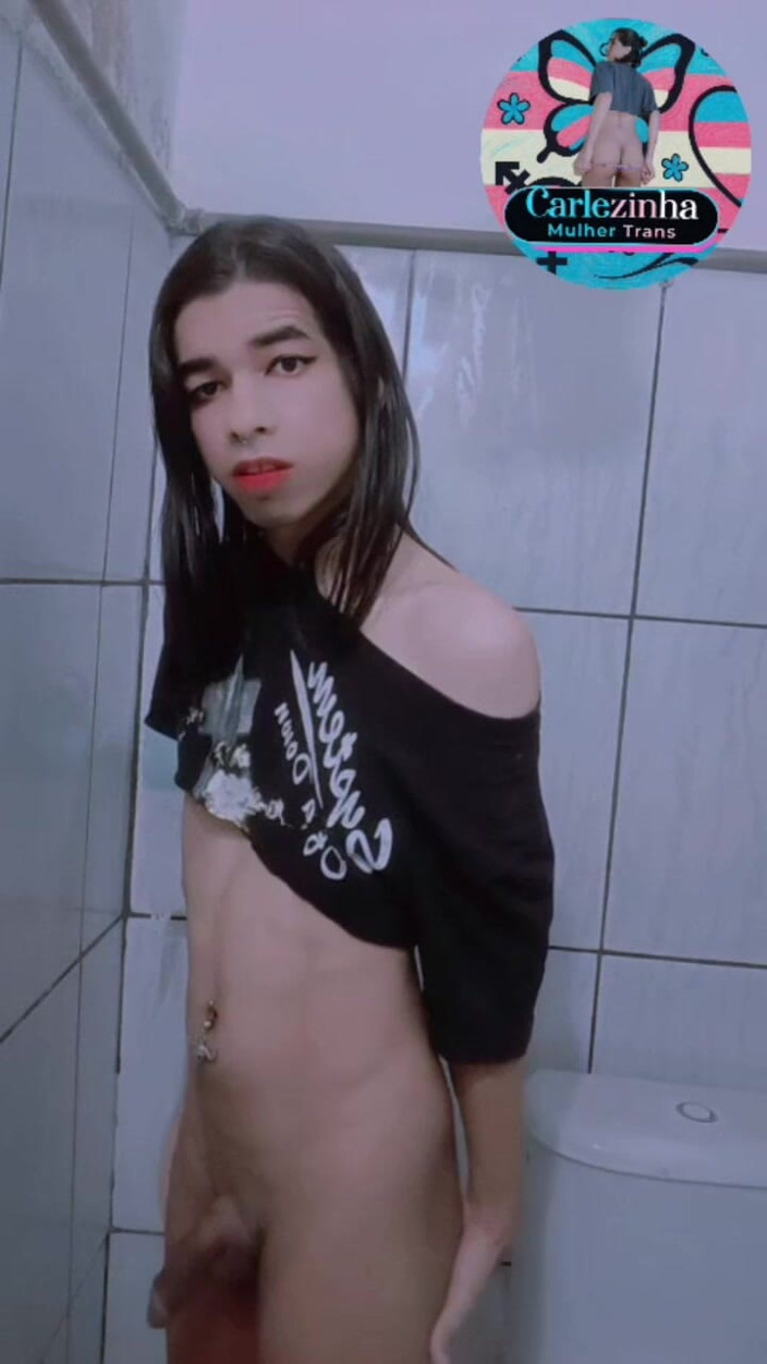 Srta. Carla: Carlezinha - Beautiful Slut in Panties Tucked in Delicate Soft Cock...