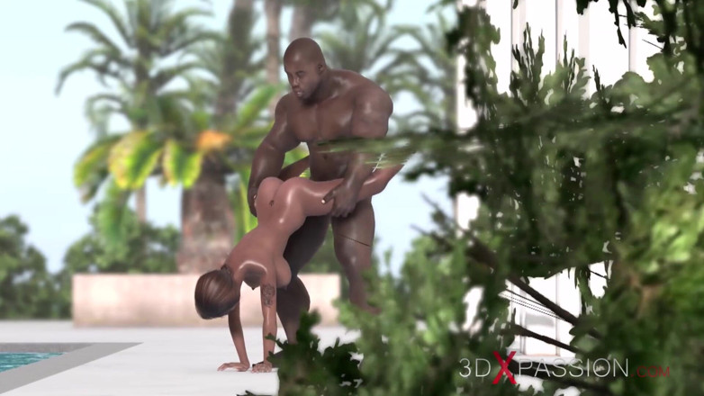 3dxpassion: Two black bodyguards fuck hard young beautiful girls in an...