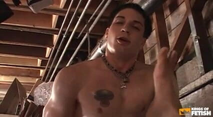 Gay Diaries: Tattooed guy gets his ass boned in bareback style by...
