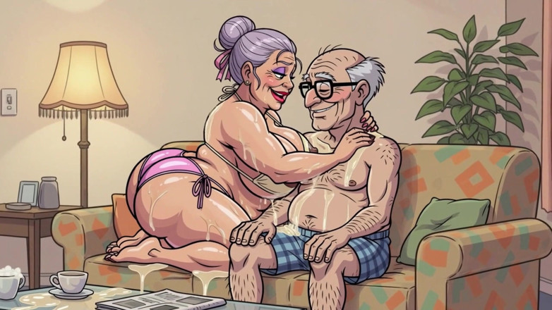Huge Boobs: Safado casal velho em animações domésticas