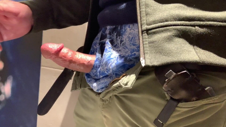 TJenner: Jerking my cock in the public restroom at the airport