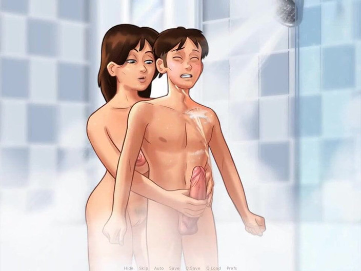 Dirty GamesXxX: Літня сага: мачуха робить мастурбацію пасинку під душем, 175 серія