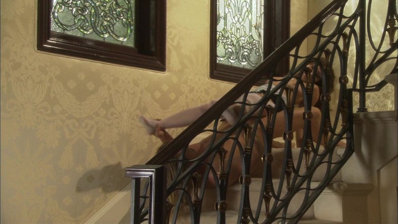 Pink Kitty: Roxy Jezel drilled in the ass on the stairs