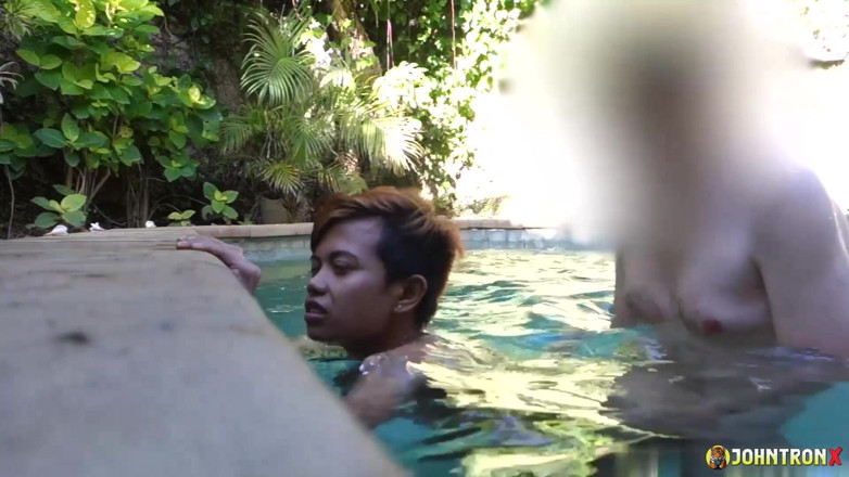John Tron X: Johntronx - Fucking a Redhead Asian Babe in the Pool