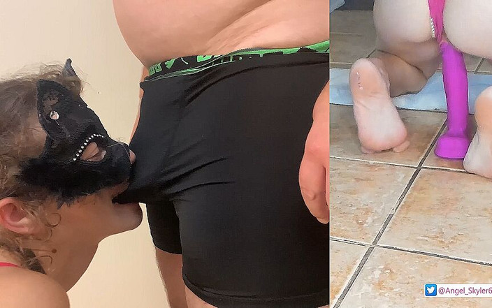 Angel Sky69: 그녀는 한 번 대신 두 번 시오후키하고 핫한 정액으로 얼굴을 질싸