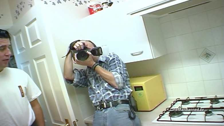 One Man Banned: Posing in the kitchen for a photoshoot