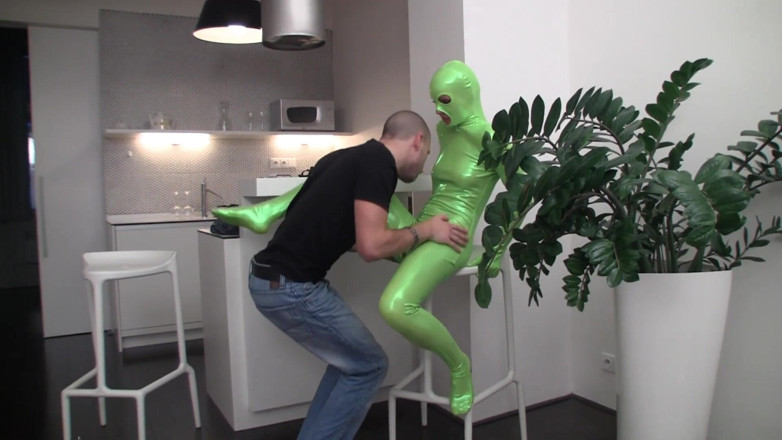 Fetish Desire: Babe in green costume fucked hard