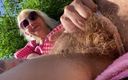 Cuteblonde666: Smoking Outside While Showing My Hairy Pussy and Tits