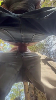 Bent Over Between Some Trees, He Gets It Rough and Raw