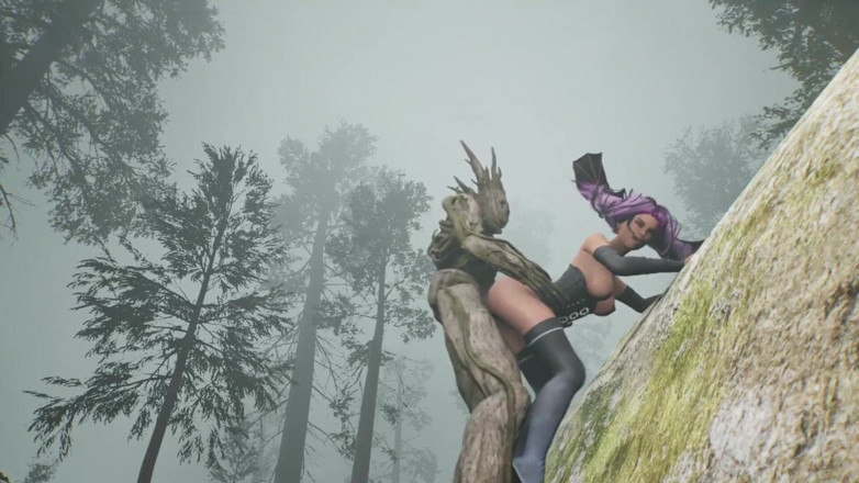 Wraith ward: Tree monster fucks witch