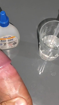 Glue with Water Applied to the Dick Lifts the Dick.