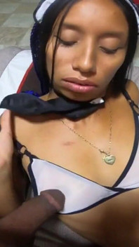 Small Tits Girl Twerks Kinky Latin Whore Maid Her Little Big Ass Playing with Her Fat Pussy Jerking Cum on Her Chest - Jhodez1
