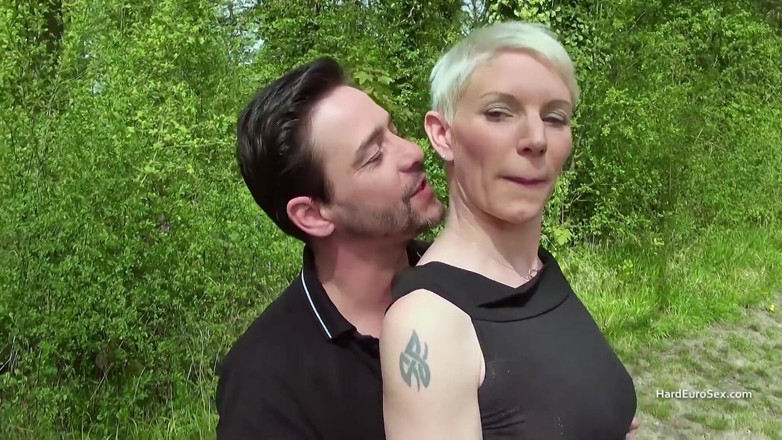 Hard Euro sex: Tall short haired milf takes a big cock up her...
