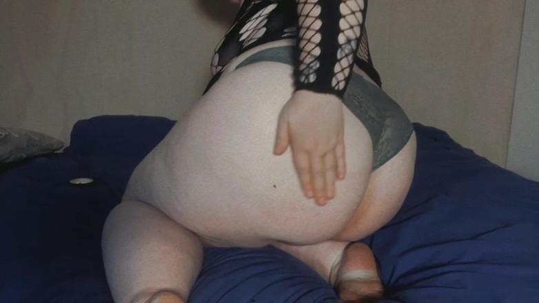 EllaBluz: BBW in Bodystocking Teasing Her Big Tits &amp; Big Ass