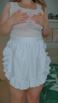 My Wife's Huge Breasts in Her New White Blouse
