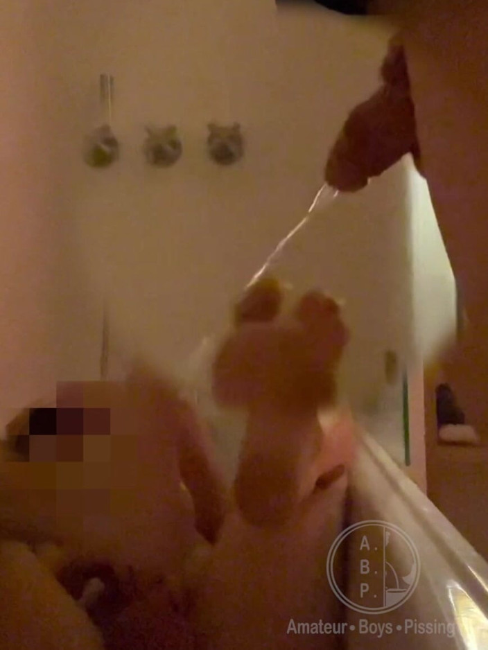 AmateurBoysPissing: Dared to Pee on My Naked Flatmate Who Gets Hard