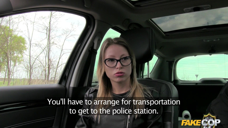 Fake Cop: Fake Cop - Nerdy Perky Tit Driver Creampied by Cop