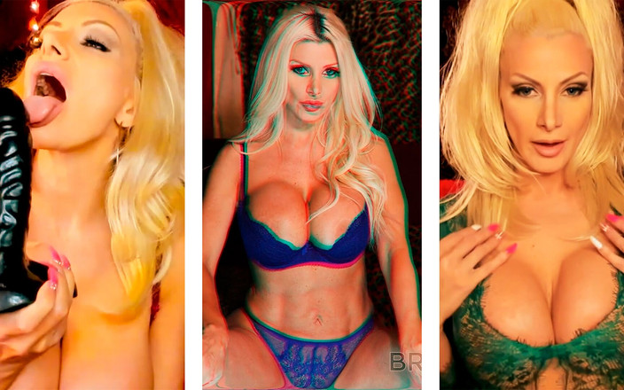 Brittany Andrews: Blonda sexy Brittany Andrews își fute pizda și își linge țâțele mari!