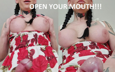 Valkyria Domina: Valkyria Domina open you mouth I'm cumming