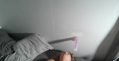 ScaninForFun: Double Dildo Pussy Stretching & Deep Throating with an Anal Finishing