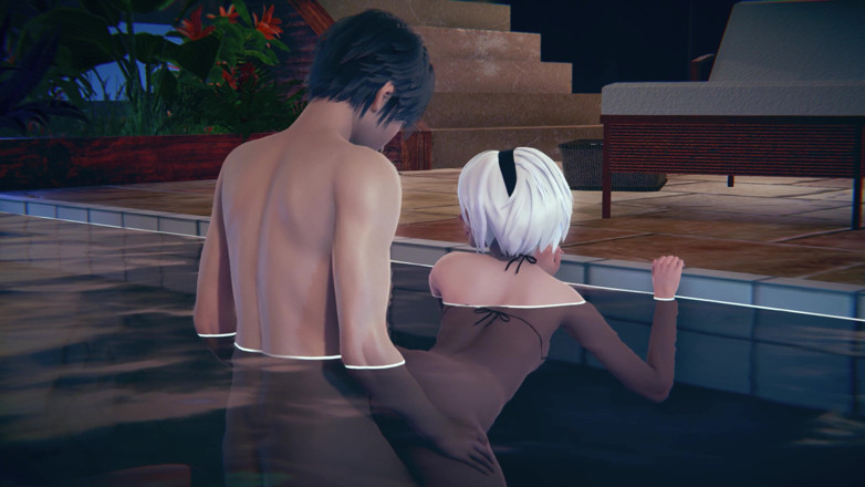 Waifu club 3D: 2B gets fucked doggystyle in the pool