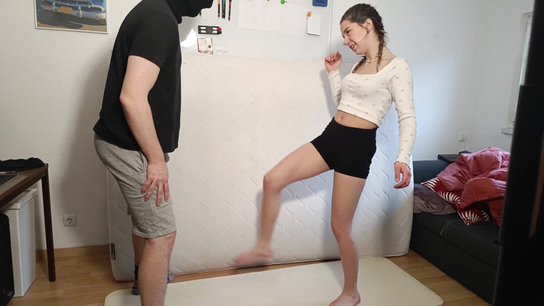 GermanBallsBusted: Ballbusting Hard Barefoot Kicks
