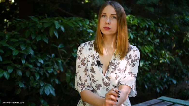 Russian Smokers: Evgeniya Is Smoking Strong Cigarette