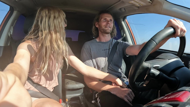 Sav Moolah: Sexy Blonde Swallows Cum After Road Head