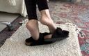 Lady Victoria Valente: Shoeplay Black Fur Slippers